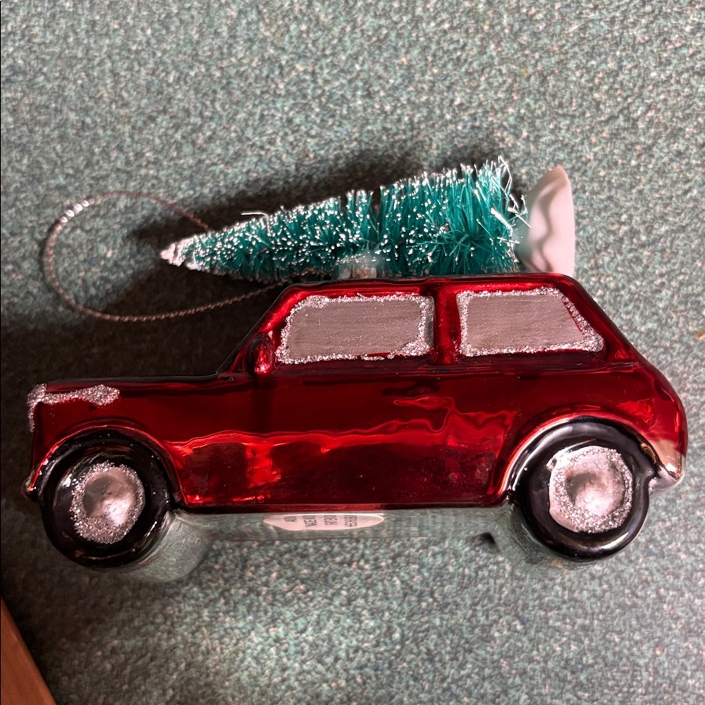 AVON Red Holiday Car Ornament with Tree - Picture 2 of 3